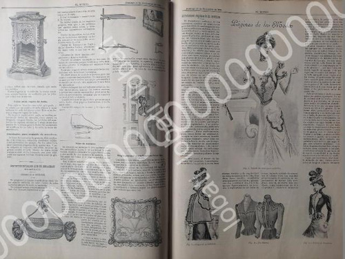 Gaceta Antigua De Modas 1898.   Paginas De La Moda 19