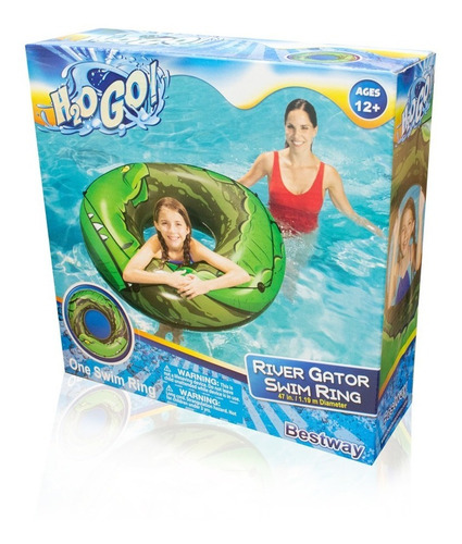Inflable Flotador Dona Cocodrilo Salvavidas Infantil 2 Pzas