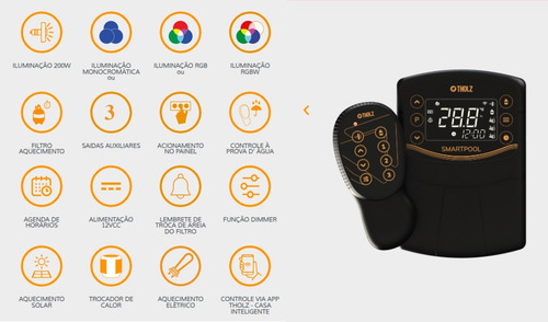Smart Pool Mtz1462 2ageração Wifi Rgb Tholz+ Fonte 60w