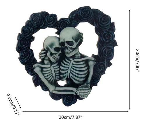 Corona De Esqueletos De Halloween En Forma De Corazón Para P