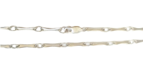 Cadena Collar Lengua De Gato 57.5cm Plata Sólida 925 Unisex