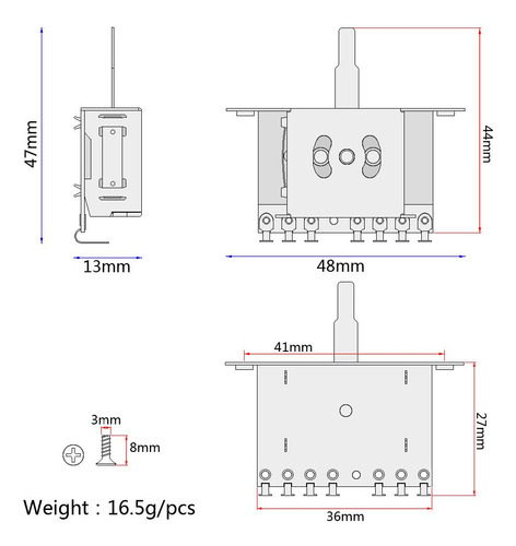 Interruptor Selector De Recogida De 5 VĂas 5 Piezas