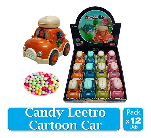 Candy Leetro  Dulces Cartoon Car X 12 Uds