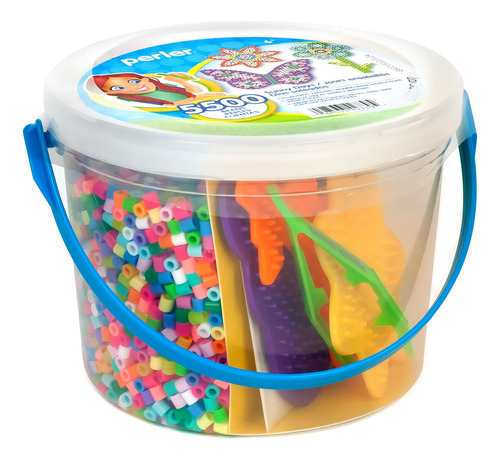 Cubeta Kit Dia Soleado Cuentas 5mm Bases Papel Perler Beads