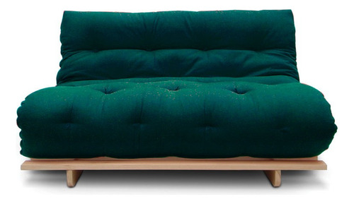 Sofá cama Futon Slim S de 02 plazas, color azul, color verde oscuro