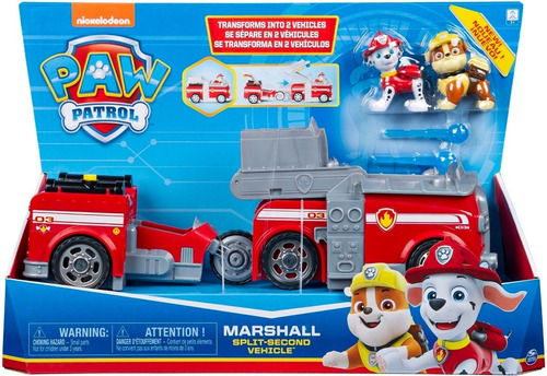 Paw Patrol - Rubble Y Marshall Split Second 2 En 1 