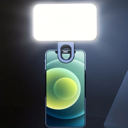 Luz Led Celular Lámpara Con Clip Para Teléfono De Bolsillo Negro