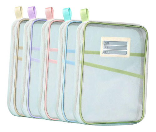 Li 5 X Bolsas De Documentos De Malla Con Cremallera A4