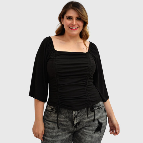 Crop Top Talla Extra, Modelo 1741 (negro)