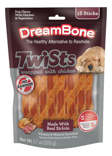 Dreambone Twists, 15 Ct, Envueltos En Pollo