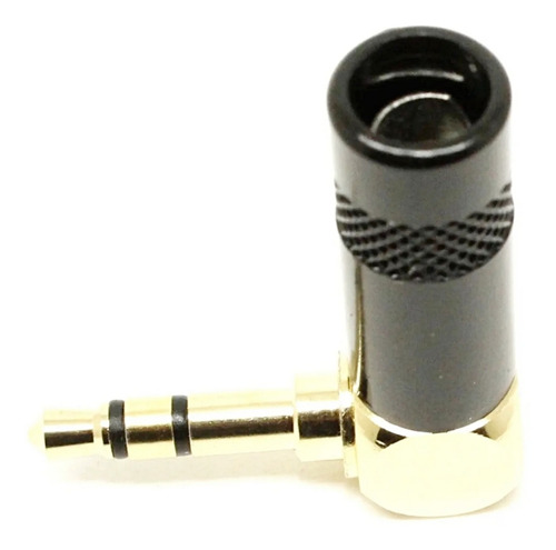 Imagem 4 de 5 de Kit 2 Conector P2 Plug Estéreo Trs 90 Graus Cachimbo