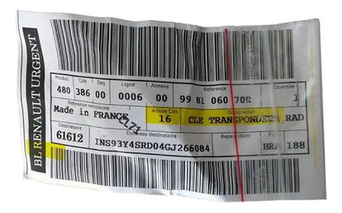 Chave Transponder Original Renault Sandero Logan Duster 13 A