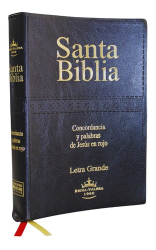 Biblia Rvr1960 L. Grande/concordancia/tapa Vinil Negra