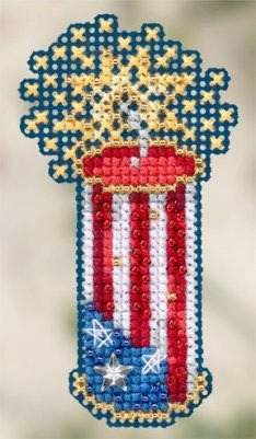 Petardo Beaded Punto Cruz Diseño Patriotica Ornamento Kit 2