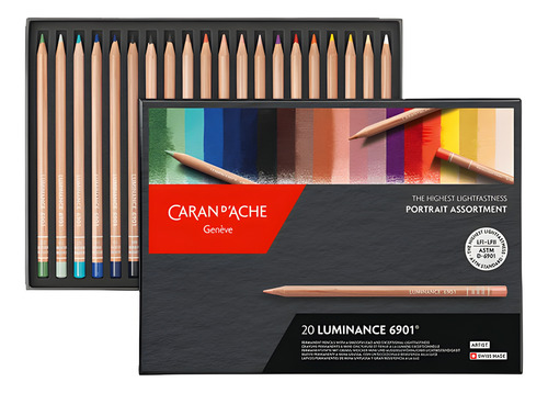 Lápis De Cor Luminance Retrato 6901 Carand'ache Com 20 Cores
