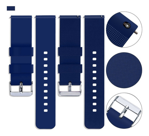 Correa Deportiva Lisa Con Hebilla Para Suunto 7 Azul Marino 2.4 Cm