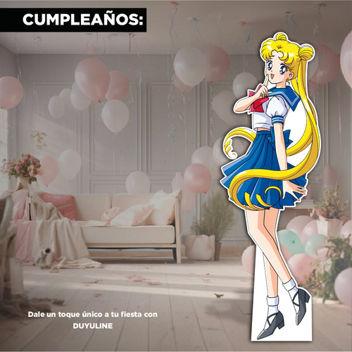Figura Sailor Moon Usagi Base Solida Tamaño Real Coroplast Modelo 2