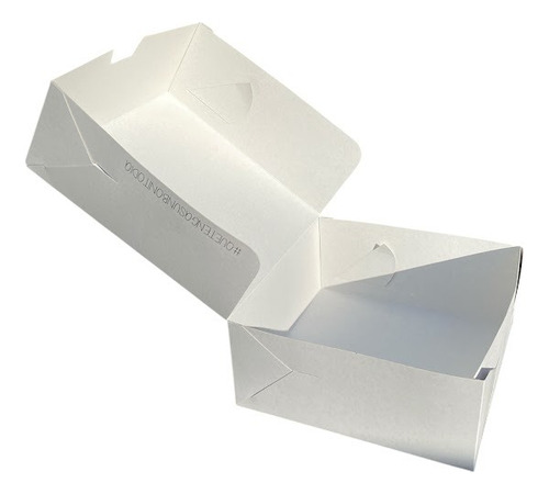 Caja X 10 Unid Cartulina Mini Desayunos Meriendas 22x22x10 Con Frase