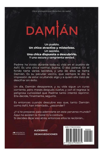 Damián: Un Secreto Oscuro Y Perverso -alex Mírez- Ed. Dejavu