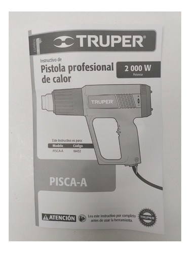Pistola De Calor 2000w Incluye 9 Accs Profesnal 16432 Truper