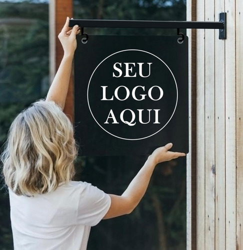 Placa Fachada Personalizada Comércio Empresa Ferro 40x30 Acm