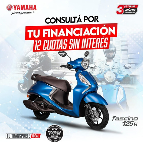 Imagen 1 de 21 de Yamaha Lcx Fascino 125 Marelli Sports Financiación 100%