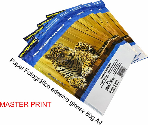 100 Folhas Papel Foto Glossy Adesivo Master Print 80g A4