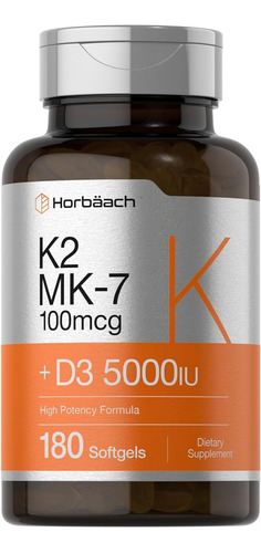 Vitamina K2 100mcg + D3 5000iu 2 En 1 180 Caps Deal Eg Dd14