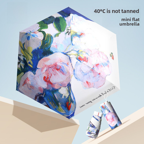Paraguas Sombrilla Portátil Plegable Con Estampado De Flores