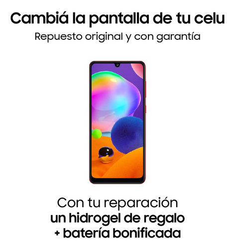 Cambio Reparación Pantalla Módulo Samsung Galaxy A31