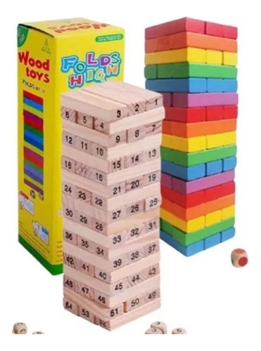 2 X Torre De Madera, 54 Piezas Juego Educativo Yenga Grandes