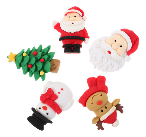 Abalorios Magnéticos De Navidad Para Nevera, 5 Unidades