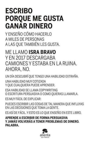 Libro: Escribo Porque Me Gusta Ganar Dinero. Bravo, Israel. 