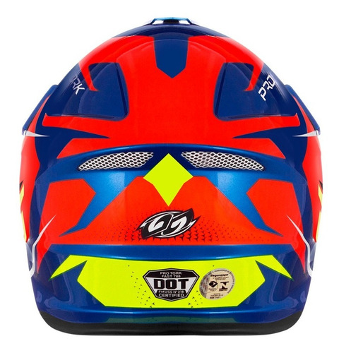 Capacete para moto cross Pro Tork Fast Fantasy azul e laranja tamanho 62