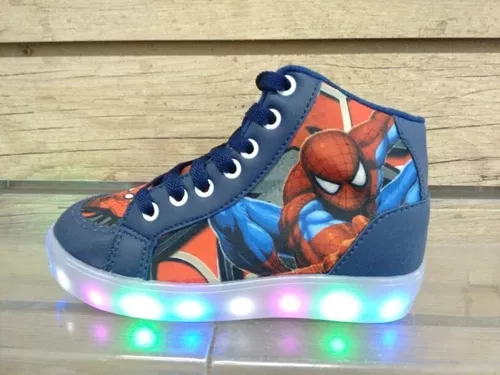 tenis de luzinha do homem aranha