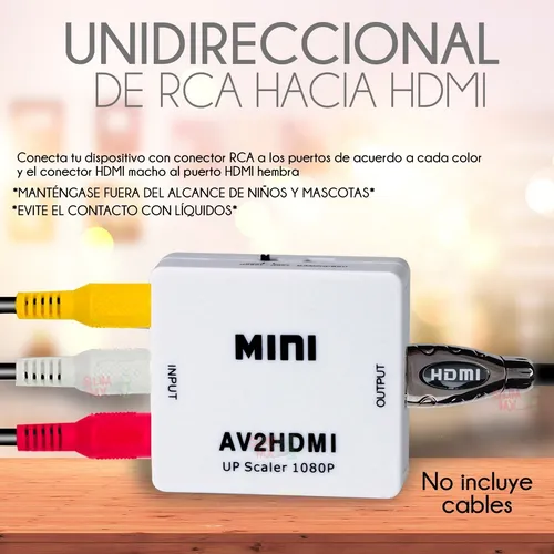 Mini Adaptador Convertidor Señal Rca - Hdmi 1080p 720p Tv