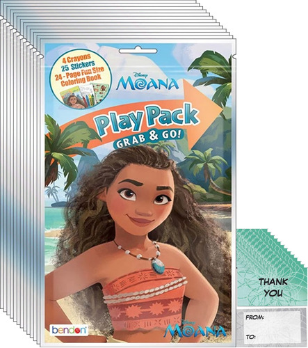 Paquete Party Favors Bendon Disney Moana Play Packs X12