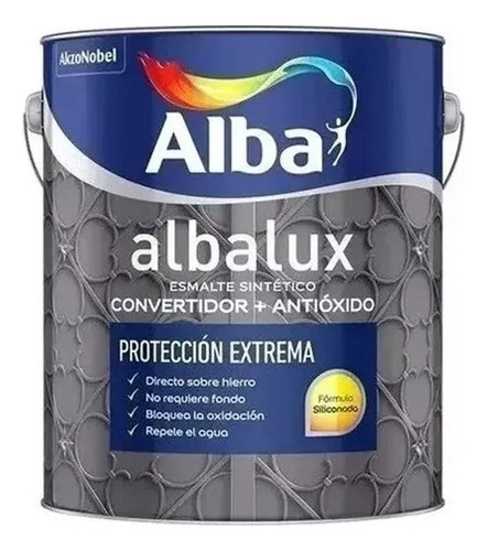 Pintura Esmalte Sintético Albalux 2 En 1 Gris 1 Lt