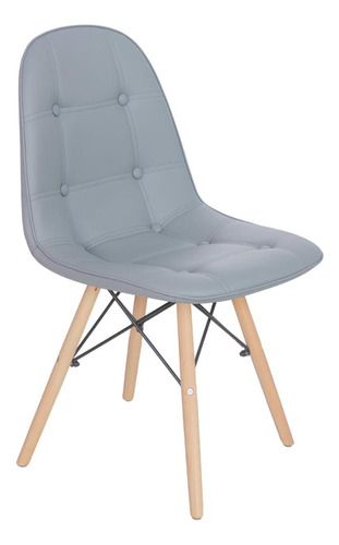 5 Cadeiras Estofada Botão Eames Botonê Capitonê Cores Assento Marrom