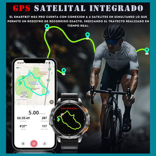 Reloj Inteligente Sumergible Smartbit Mg2 Pro Negro Smartwatch Con Gps Integrado Satelital Sumergible 50 Metros Natacion Llamadas Mensajes Deportivo Ritmo Compatible Con Android E Ios Malla Eslabon