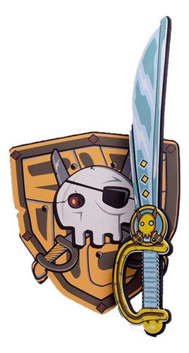 Escudo Con Espada Pirata De Material Goma De Eva Color Marrón