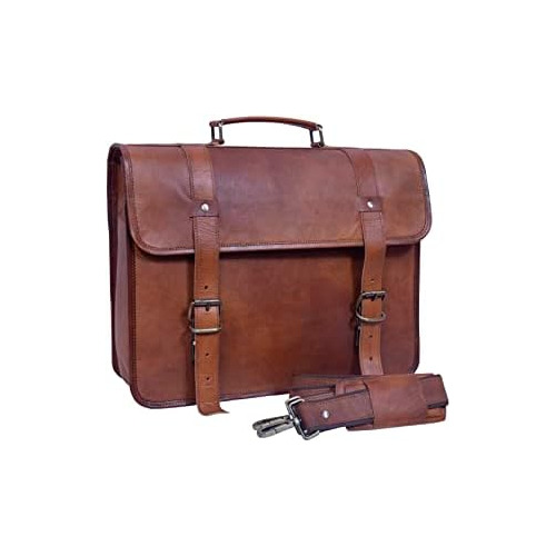 Leather Messenger Bag For Men And Womens Briefcase Vint...