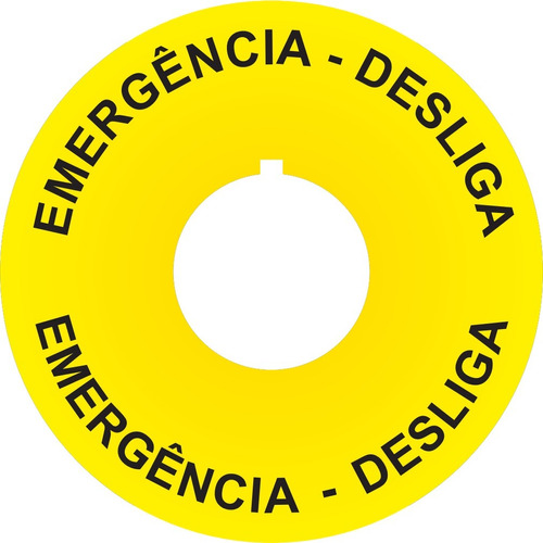 Etiqueta Adesivo Botão De Emergência 22mm Nr12 Kit 12 Peças