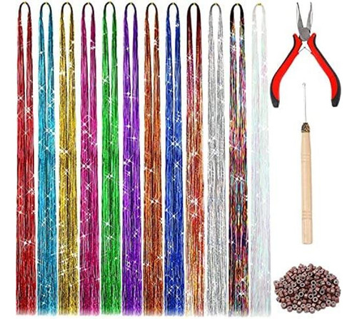 Osprey 47-inch Hair Tinsel Extensions Kit With Tool - 12 Vib