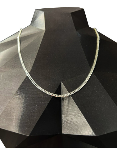 Corrente Cordão Elos Duplos 3mm 70cm Prata 925 Maciça Cor Prateado