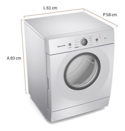 Secadora De Roupa Brastemp 10kg Piso Bsr10bb Branca Cor Branco
