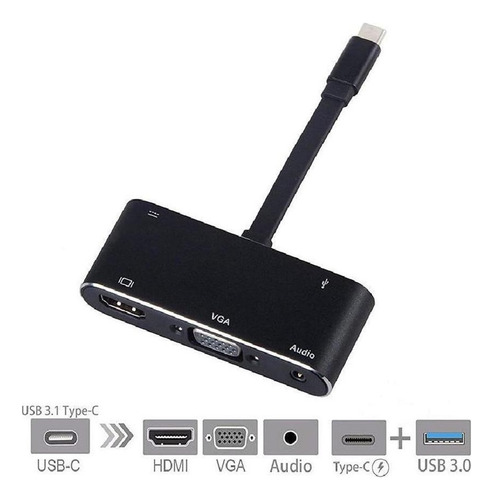 Adaptador 4k, Cable Convertidor A Vga, Puertos Múltiples