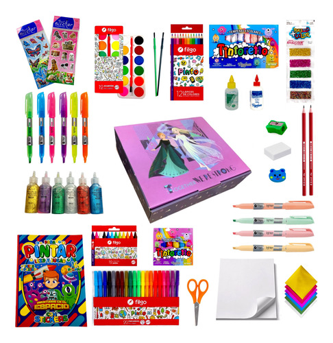 Caja Box Completa Arte Dibujo Kit Escolar Premium Rm179