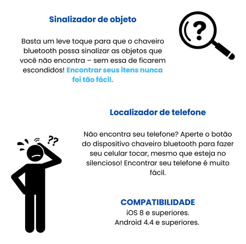 Mini Rastreador Bluetooth - Funciona Com Aplicativo Celular
