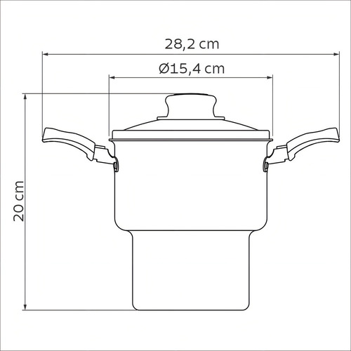 Cuscuzeira Tramontina Turim 14cm 1,9L em Alumínio com Revestimento Antiaderente Starflon Max Vermelha
